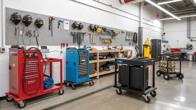 Workshop with Various Welding Machines